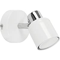 MiniSun - Moderno aplique de pared o plafón para el techo con un foco de metal y acabado en blanco y cromo pulido